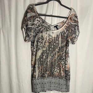 FANG Vintage Semisheer Black and Cream Top